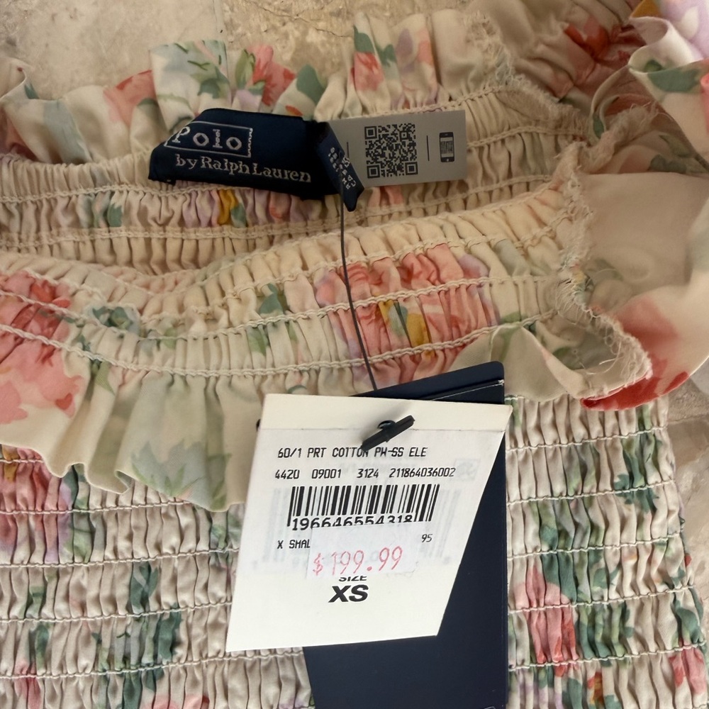 Polo Ralph Lauren Floral Smocked Cotton Dress XS NWT $398 - Picture 5 of 13